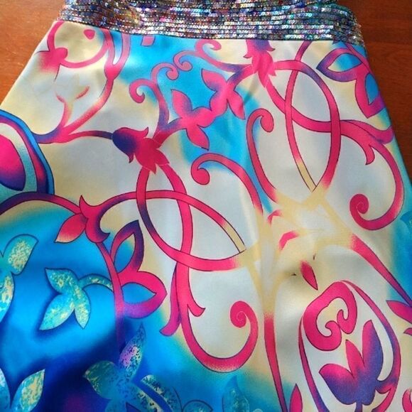 Dave & Johnny colorful sequined strappy long dress - Picture 8 of 10